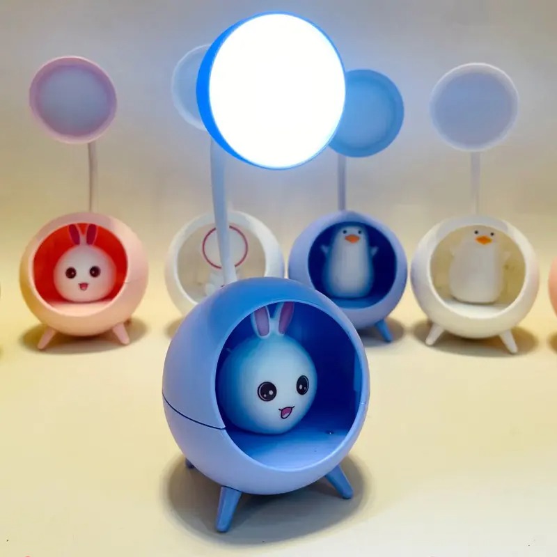 Настолна LED лампа - Зайче в синьо