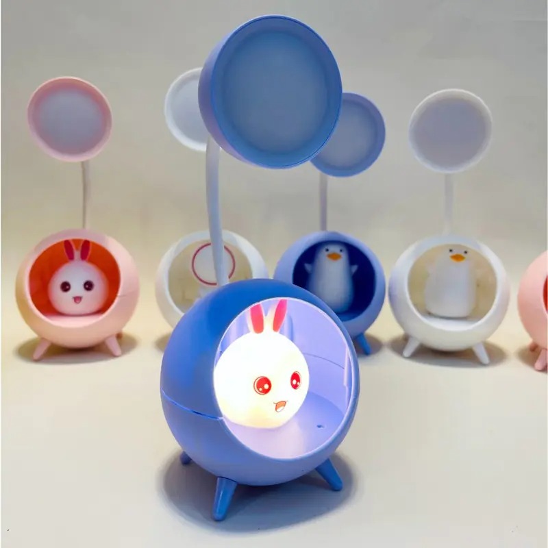 Настолна LED лампа - Зайче в синьо