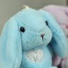 Плюшено зайче със сърчице на ключодържател, светло синьо, 16 см