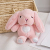Плюшено зайче със сърчице на ключодържател, розово, 16 см