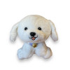 Плюшено куче със звънче, бяло, 22 см