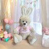 Плюшено зайче с розова тениска, 20 см