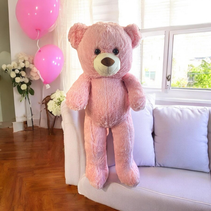 Плюшено мече, розово, 80 см