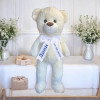 Плюшено мече с надписана панделка, екрю, 80 см