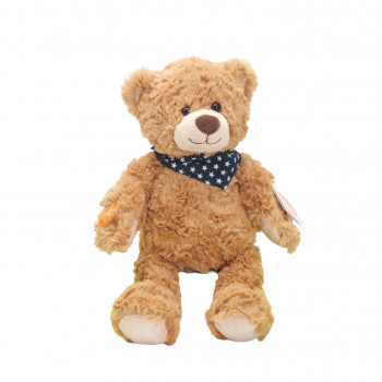 Плюшено мече с кърпа, кафяво