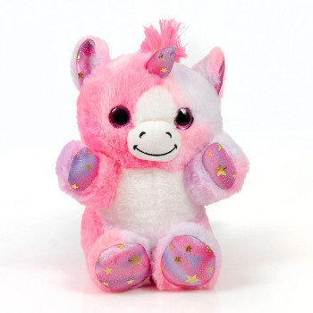 Плюшена играчка - Еднорог със звезди 22 см, розов