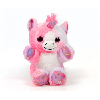 Плюшена играчка - Еднорог със звезди 22 см, розов