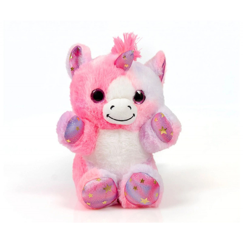 Плюшена играчка - Еднорог със звезди 22 см, розов