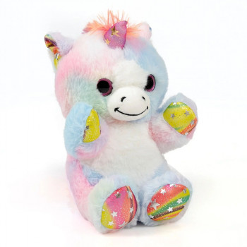 Плюшена играчка - Еднорог със звезди 22 см, шарен