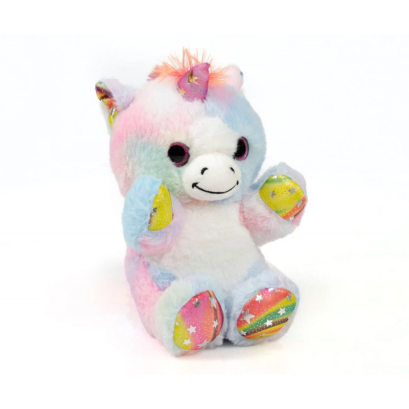 Плюшена играчка - Еднорог със звезди 22 см, шарен