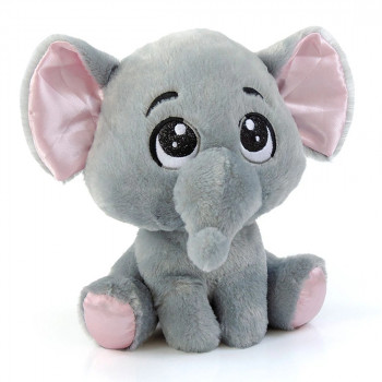 Плюшен слон, сив, 22 см