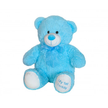 Моето първо плюшено мече, синьо, 50 см