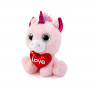Плюшена играчка - Еднорог със сърце 24 см, розов