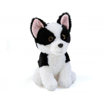 Плюшена играчка - Кученце 24 см, бяло с черно