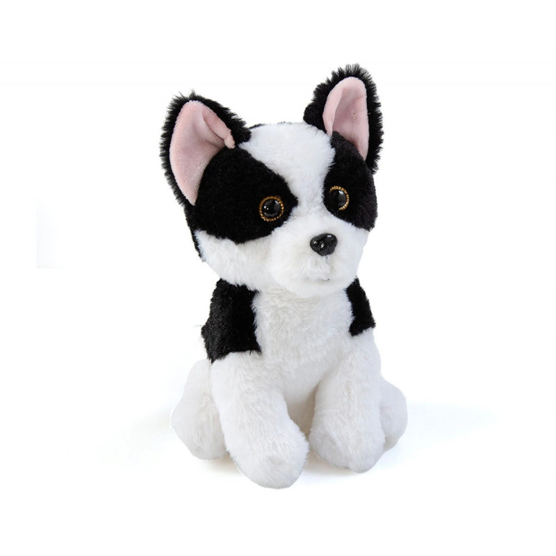 Плюшена играчка - Кученце 24 см, бяло с черно
