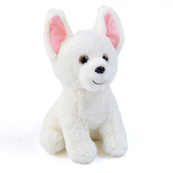 Плюшена играчка - Кученце 24 см, бяло с изправени уши