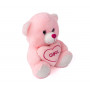 Мече със сърце, розово, 20 см