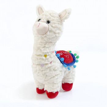 Плюшена играчка Лама, бяла, 34 см