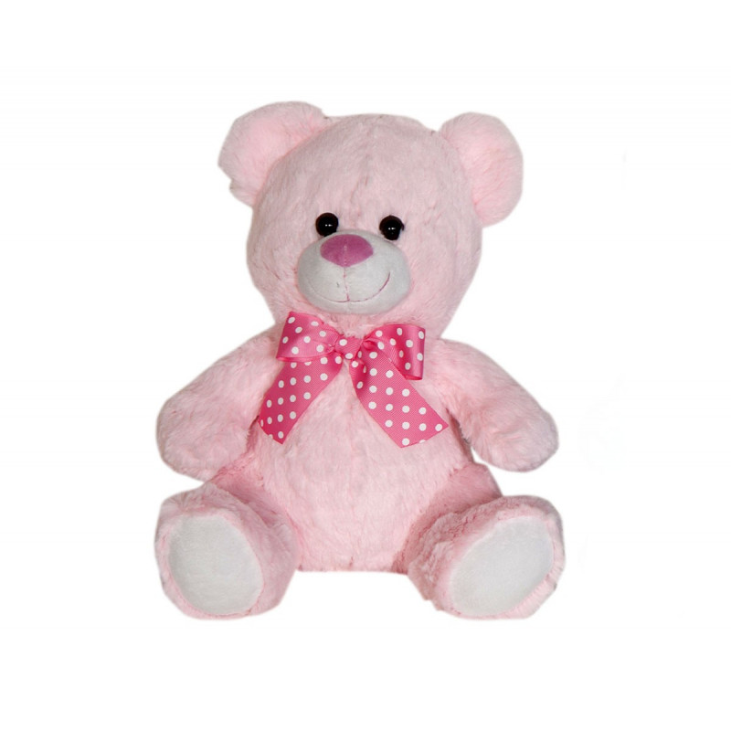 Плюшено мече с панделка на точки