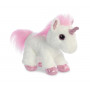 Плюшена играчка Аврора - Бял еднорог с розов рог и грива