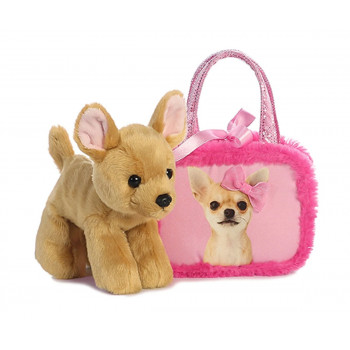 Плюшена играчка Аврора - Чихуахуа в чантичка