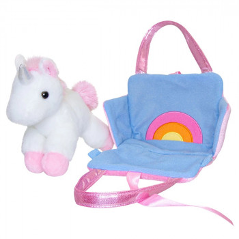 Плюшена играчка Аврора - Еднорог в чантичка