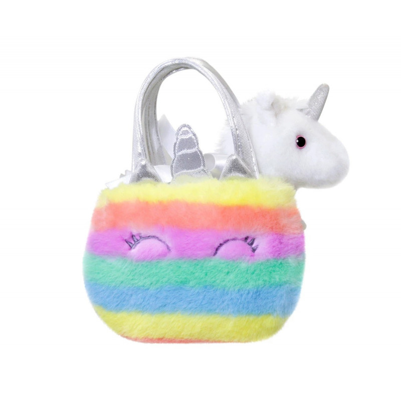 Плюшен еднорог в чантичка Aurora, 20 см