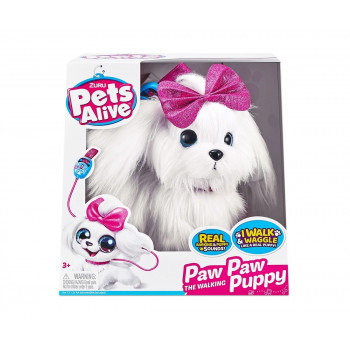 Интерактивно кученце с розова панделка и каишка