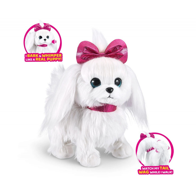 Интерактивно кученце с розова панделка и каишка