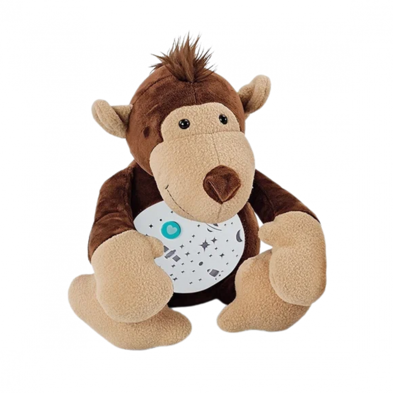 Плюшена играчка Маймуна с проектор и музика, кафява, 30 см