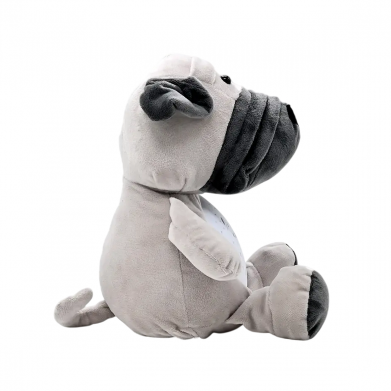 Плюшена играчка Куче с проектор и музика, сиво, 30 см