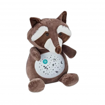 Плюшена играчка Енот с проектор и музика, кафяв, 30 см