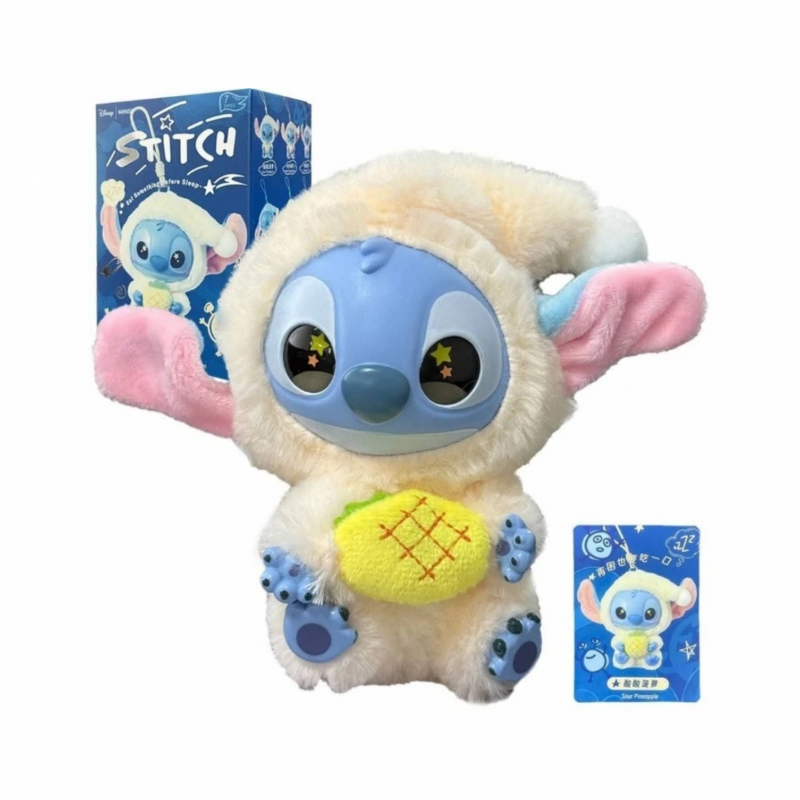 Плюшена играчка Лабубу Стич в кутия изненада, 15 см