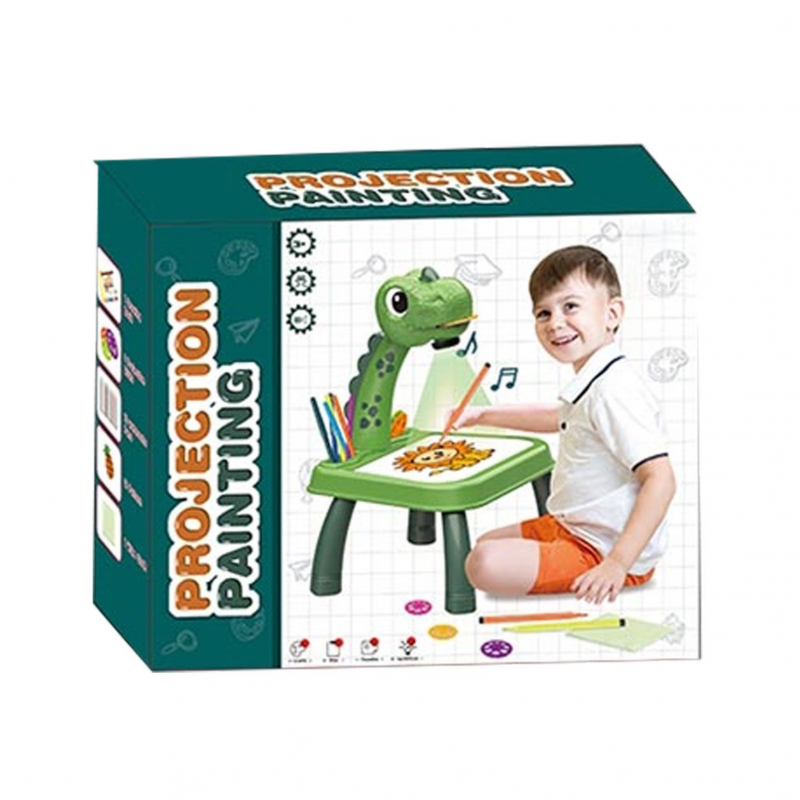 Масичка с проектор за рисуване Зелен Динозавър Ocie