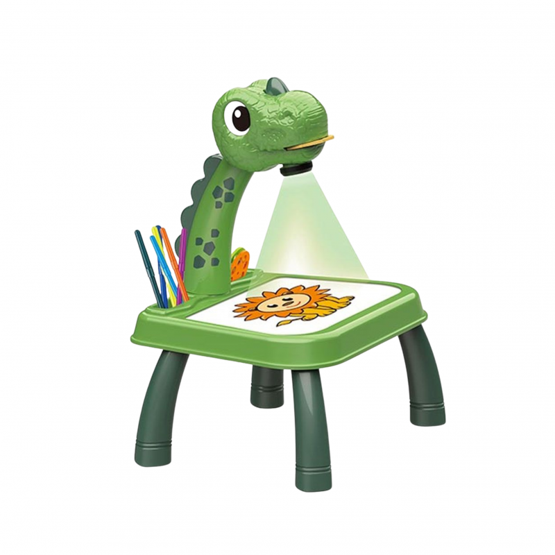 Масичка с проектор за рисуване Зелен Динозавър Ocie