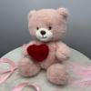 Плюшена играчка Мече със сърце, розово, 30 см