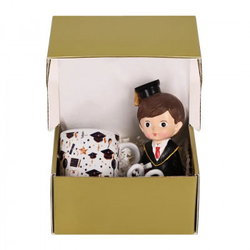 Подаръчен комплект за дипломиране - чаша и фигурка в кутия