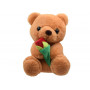 Плюшено мече с роза, кафяво, 25 см