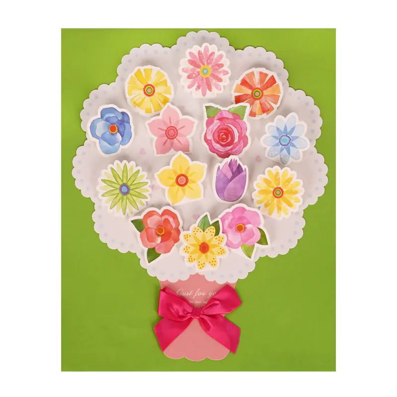 Голяма картичка Букет с 3D мини картички 