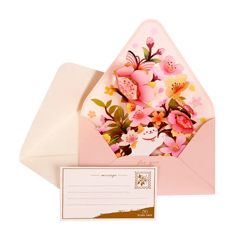 Луксозна 3D картичка - Букет Цветя