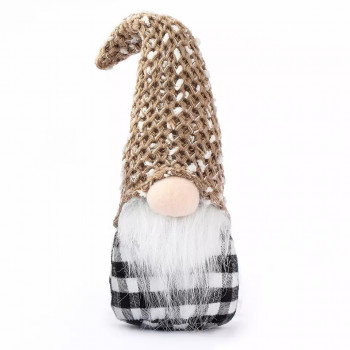 Плюшен Коледен Гном с кафява шапка, 25 см