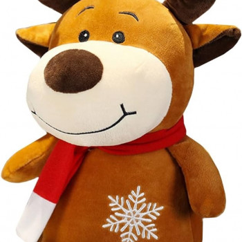 Плюшен Коледен елен Руди с коледна песен, 20 см