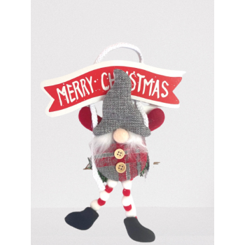 Коледна украса за закачане - тролче с надпис