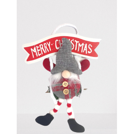 Коледна украса за закачане - тролче с надпис