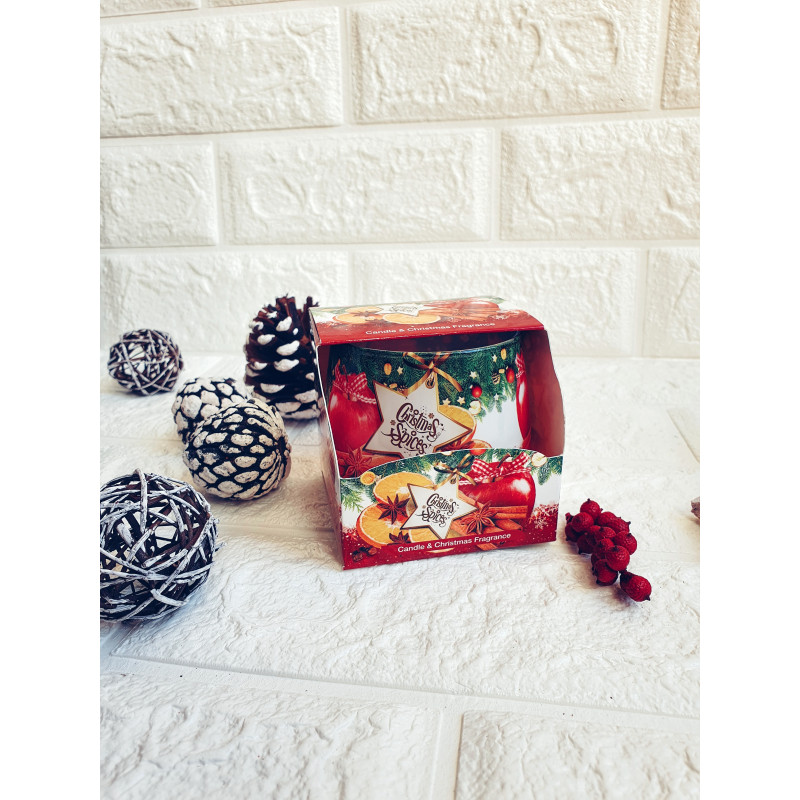 Коледна ароматна свещ в чаша Christmas spices