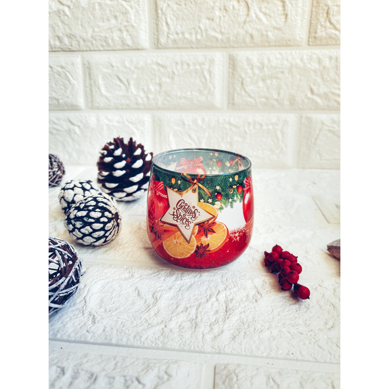 Коледна ароматна свещ в чаша Christmas spices