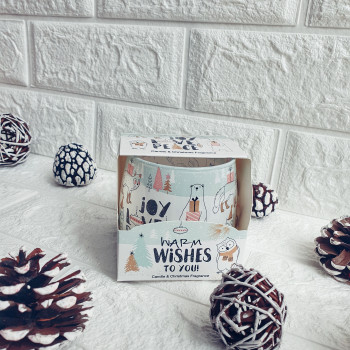 Коледна ароматна свещ в чаша Warm wishes