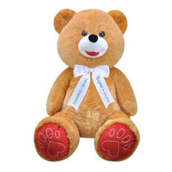 Плюшен мечок голям с надписана панделка