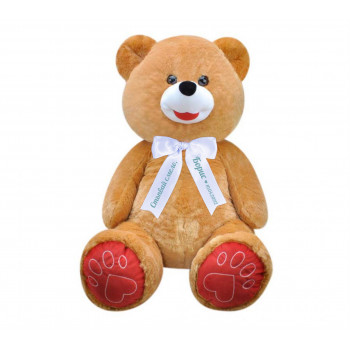 Плюшен мечок голям с надписана панделка