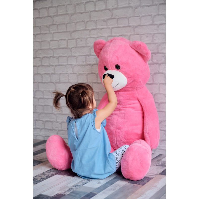 Плюшен мечок в розово с надписана панделка, 130 см.